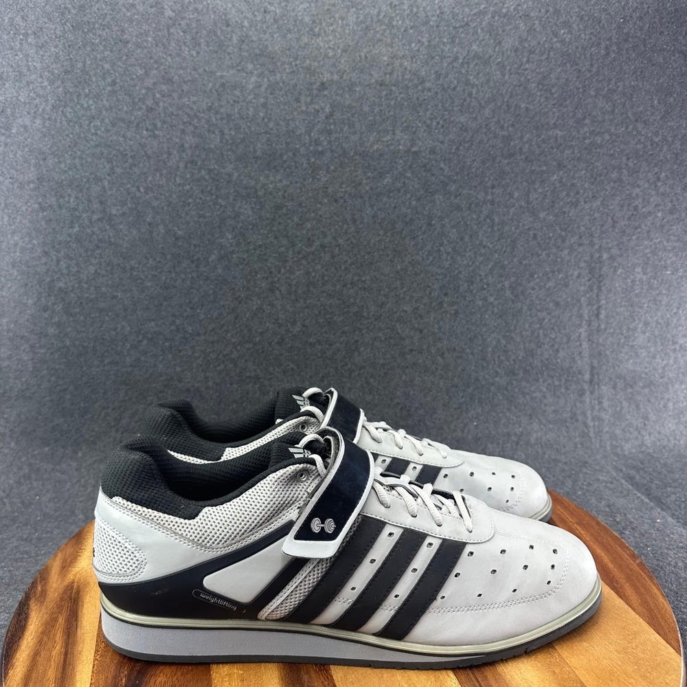 Adidas Power Lift Trainer Weightlifting Shoes Mens 14 Gray Athletic Gym G45632